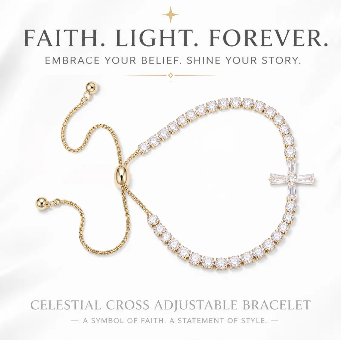 Guiding Light Cross Bracelet