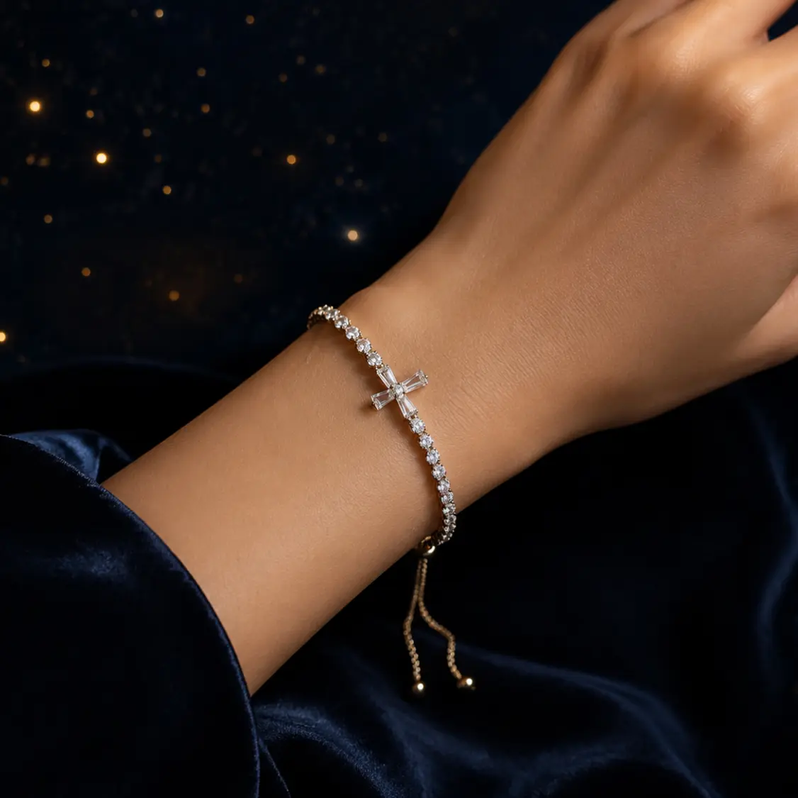 Guiding Light Cross Bracelet