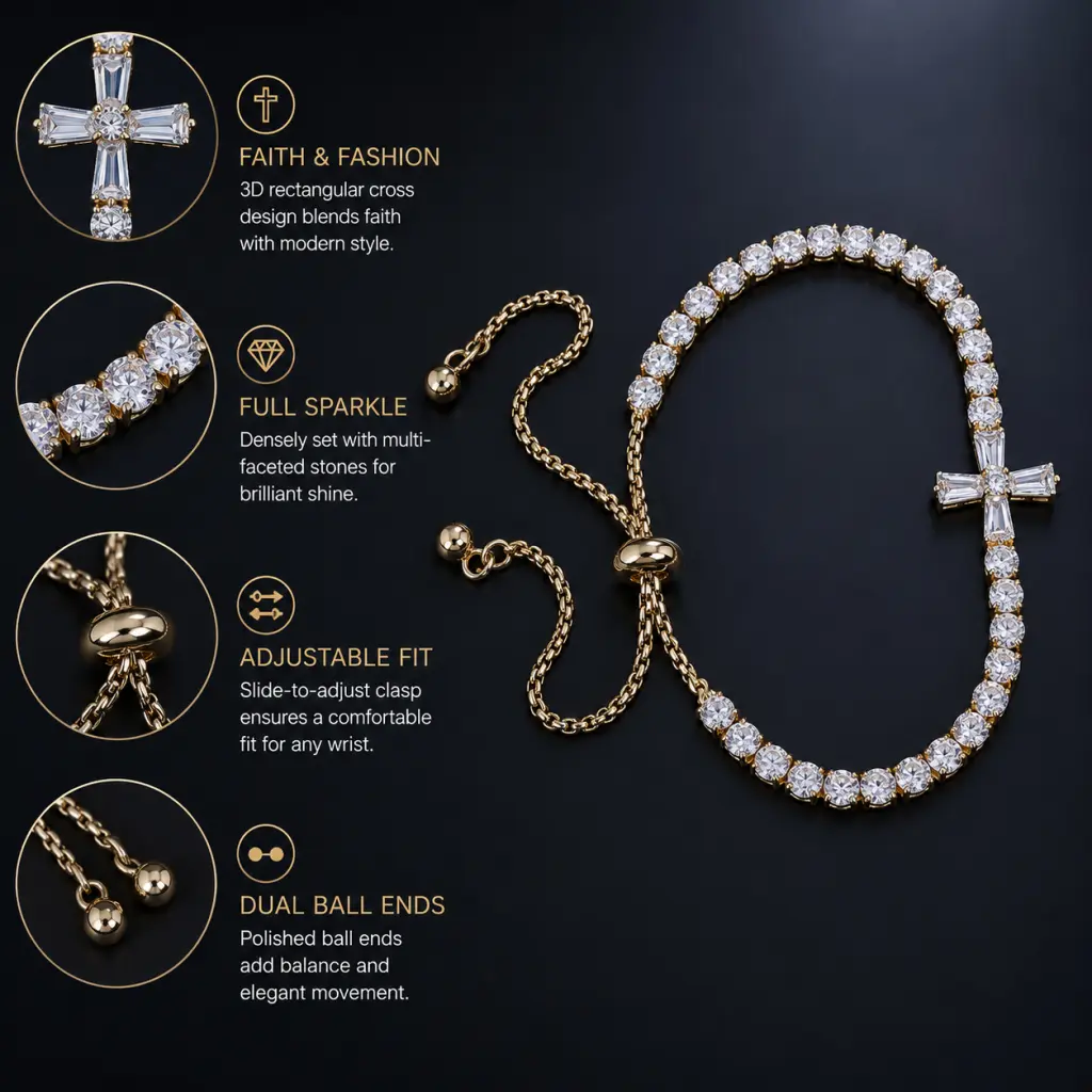 Guiding Light Cross Bracelet