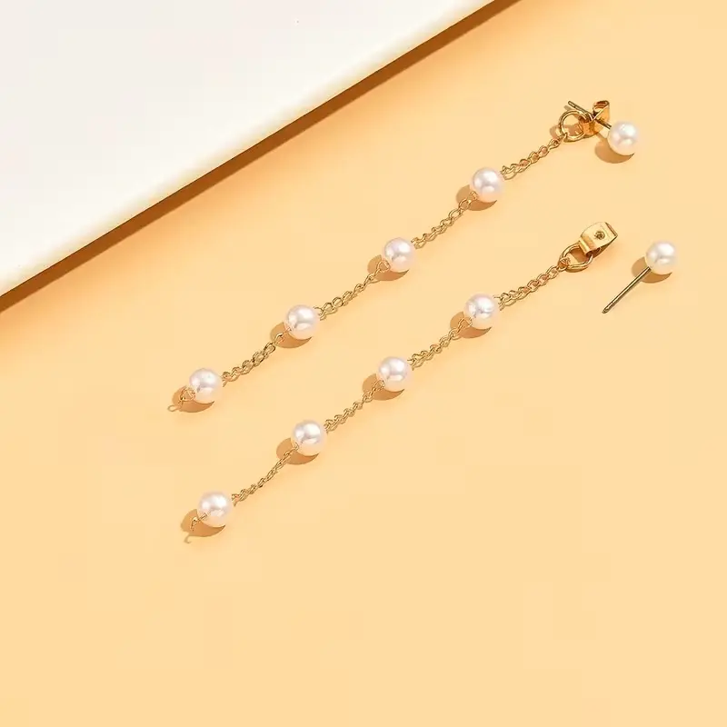 Long Tassel Pearl Earrings