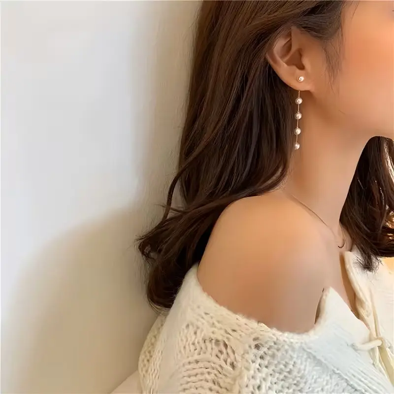 Long Tassel Pearl Earrings