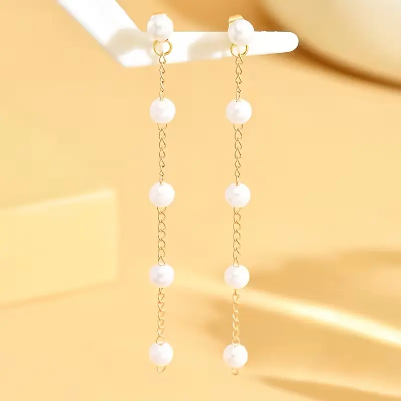 Long Tassel Pearl Earrings