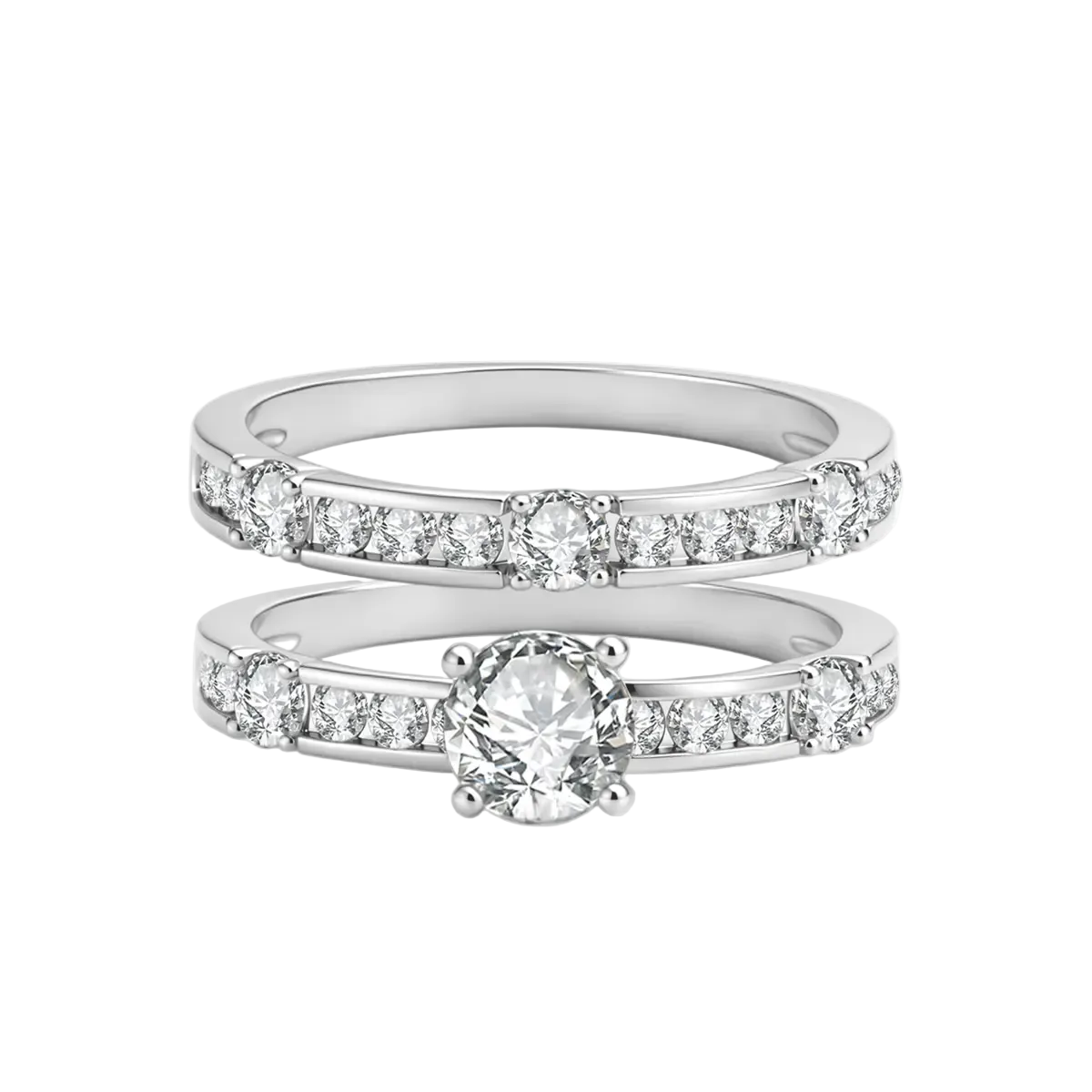 2pc Luna Pave Ring Set