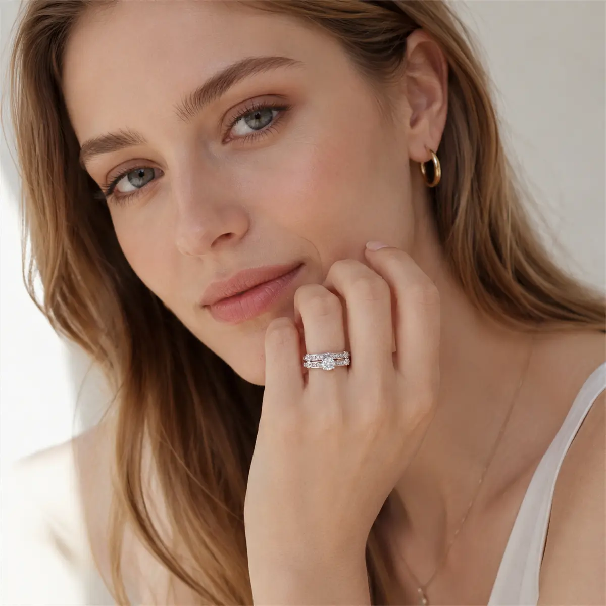 2pc Luna Pave Ring Set