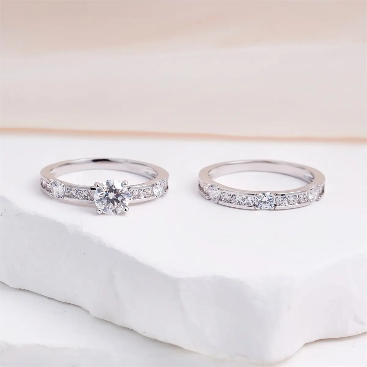 2pc Luna Pave Ring Set