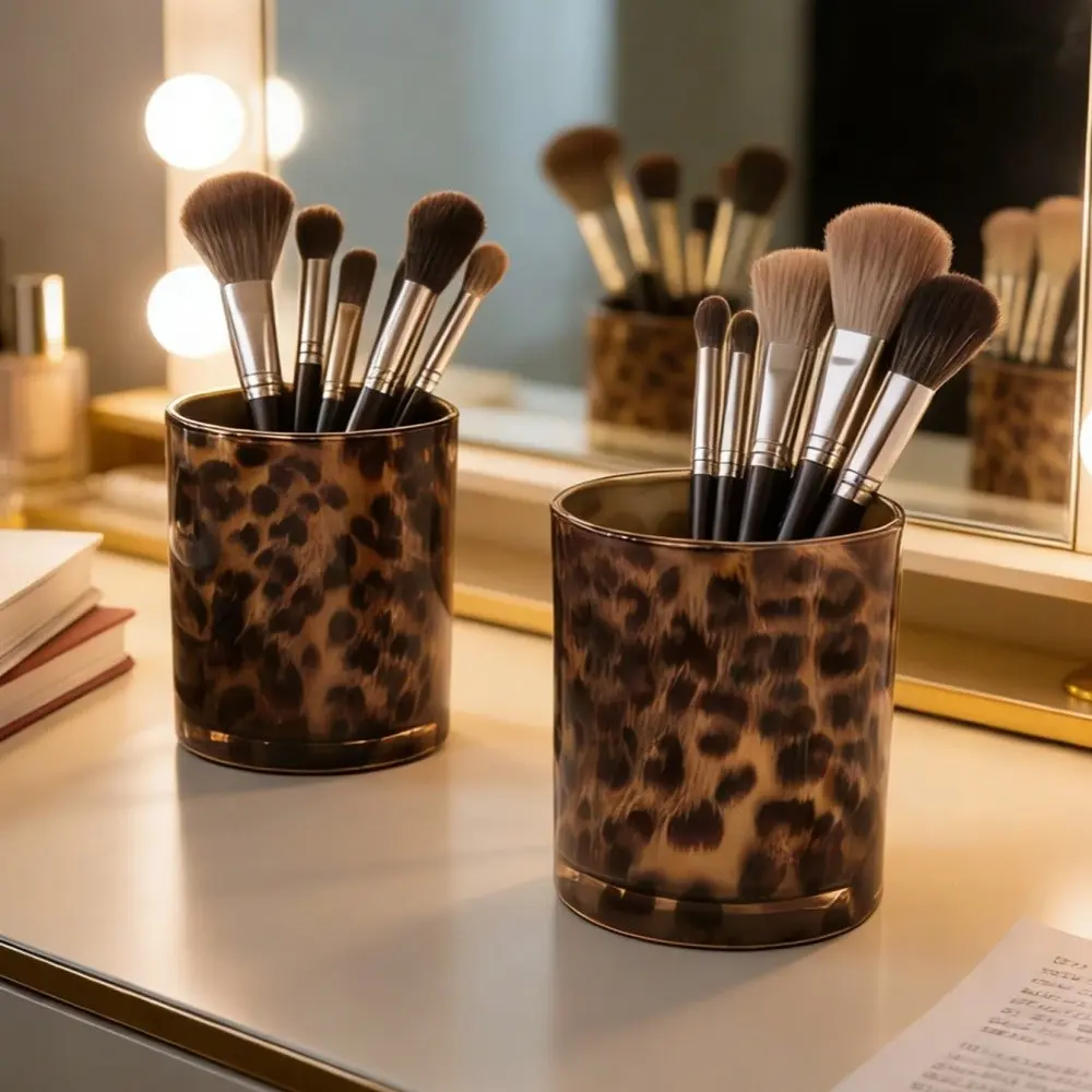 Leopard Print Storage Jar
