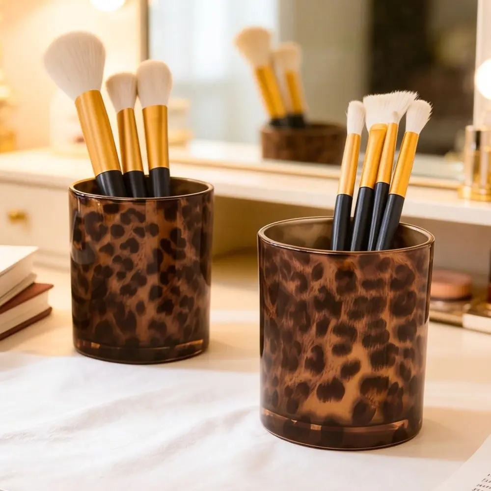 Leopard Print Storage Jar