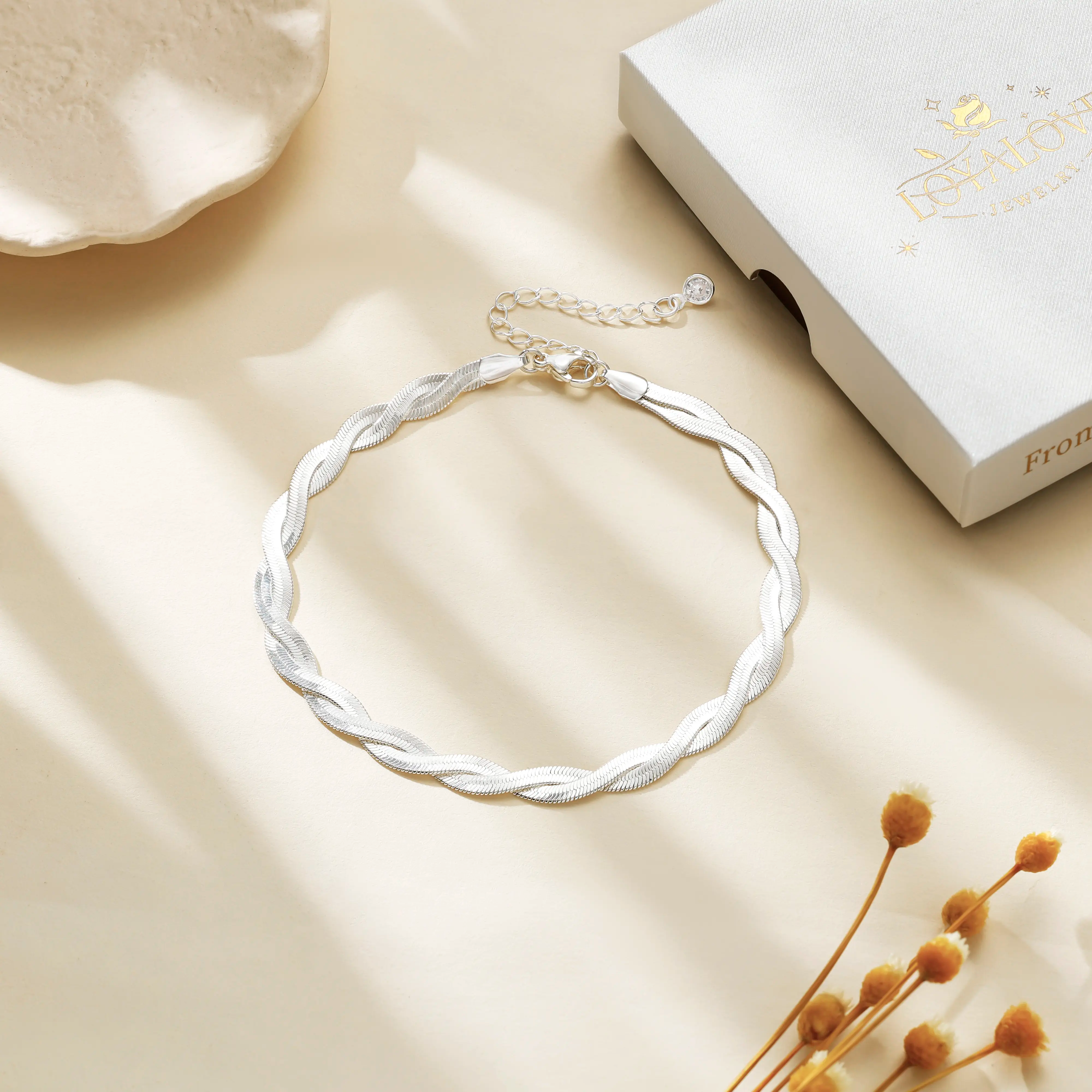 Dainty Flat Twisted Anklet