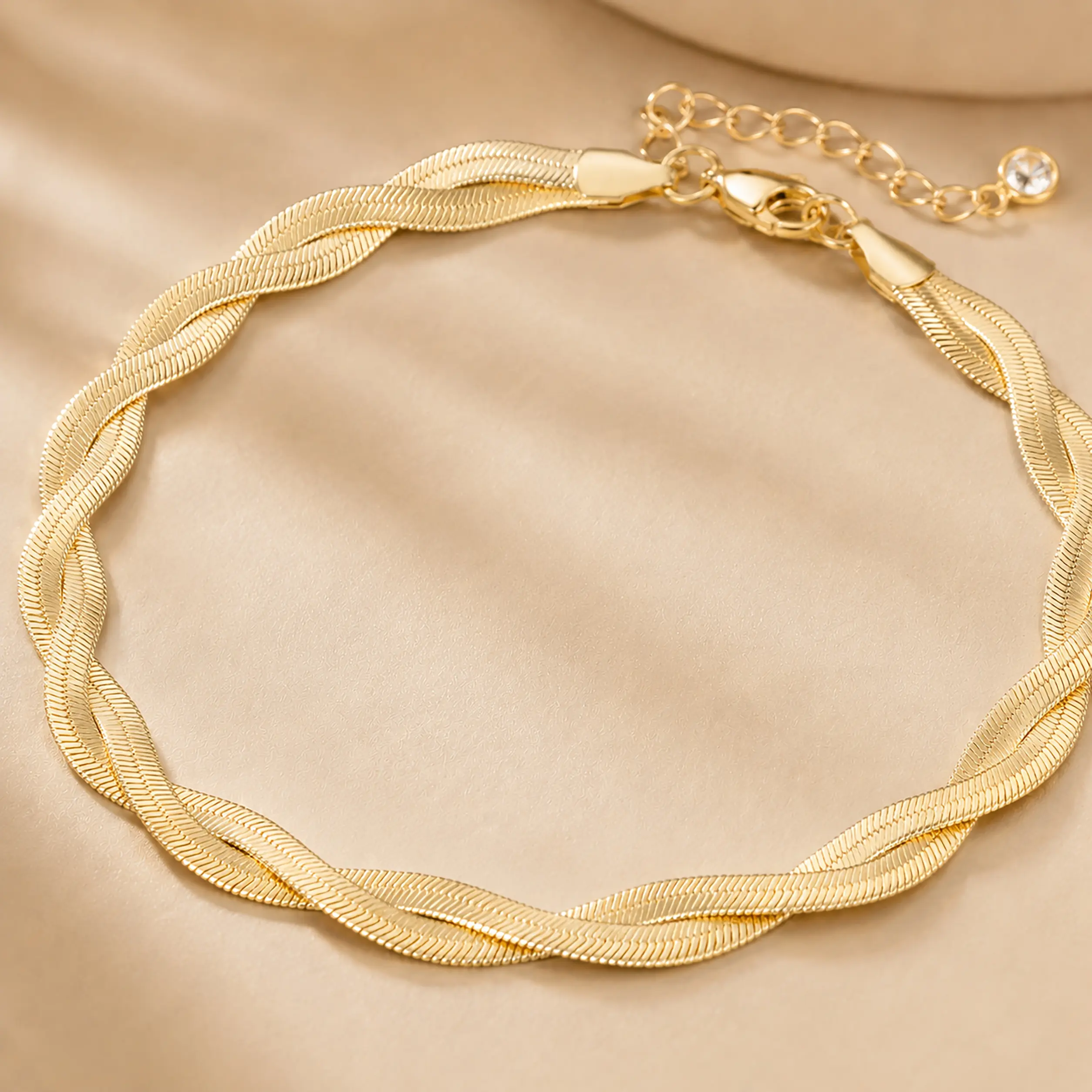 Dainty Flat Twisted Anklet