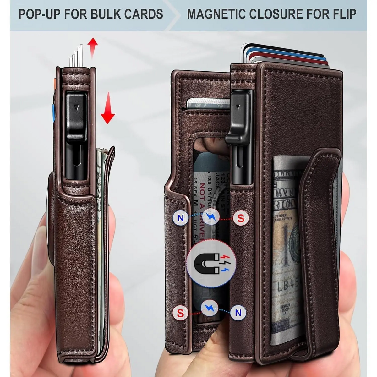 Slim Magnetic Flip Card Holder