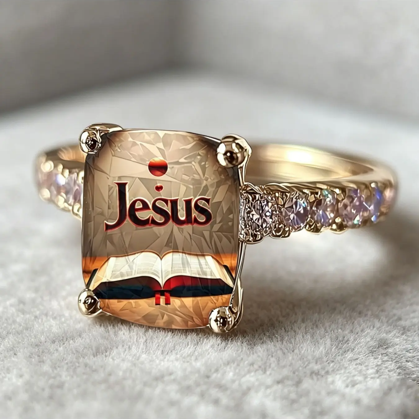 Jesus Book Square Ring