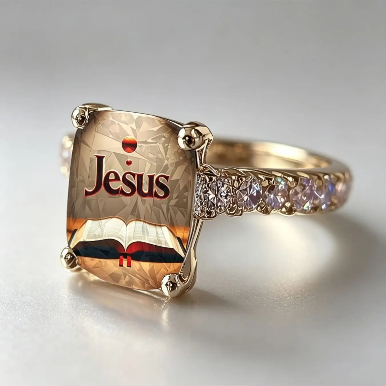 Jesus Book Square Ring