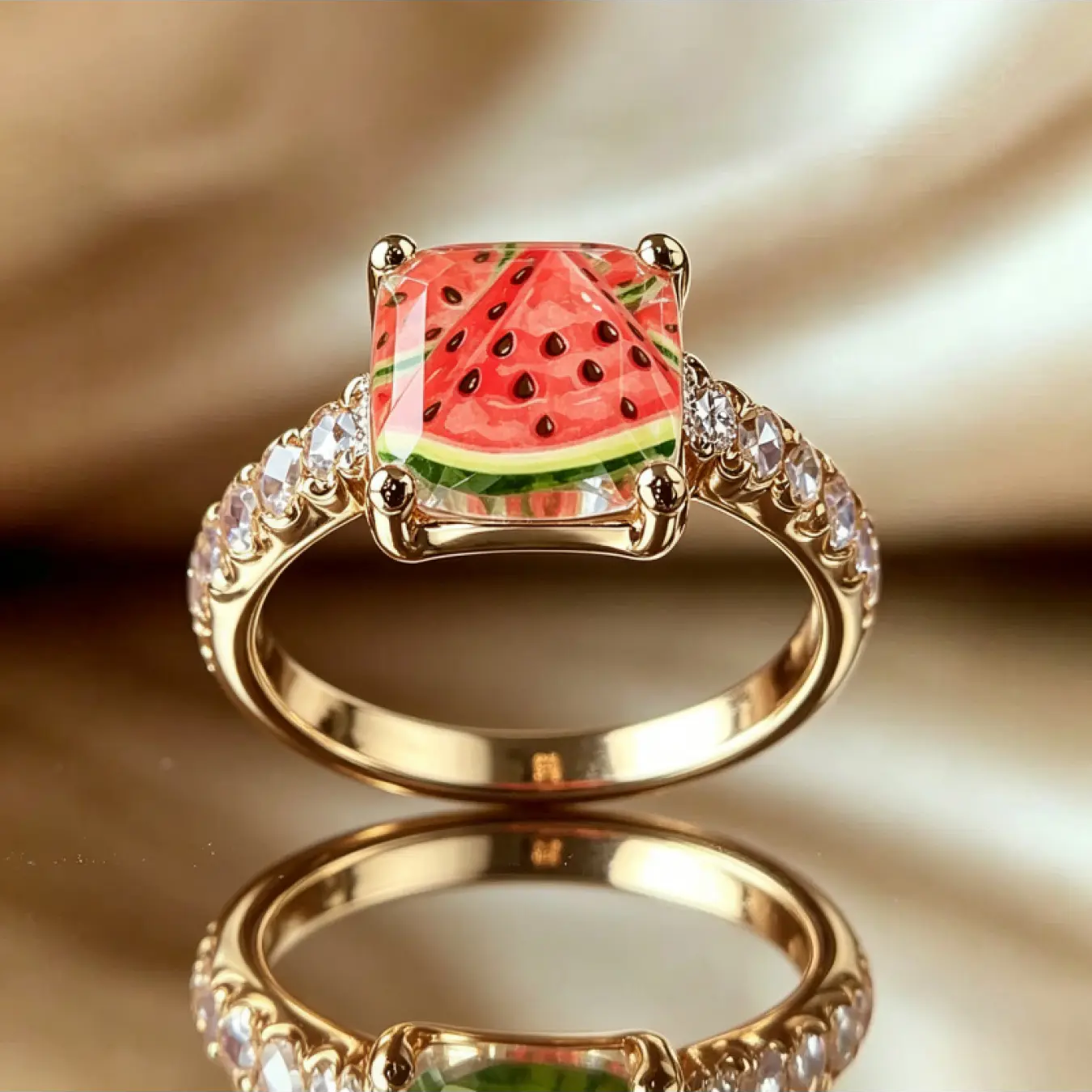 Watermelon Square Ring