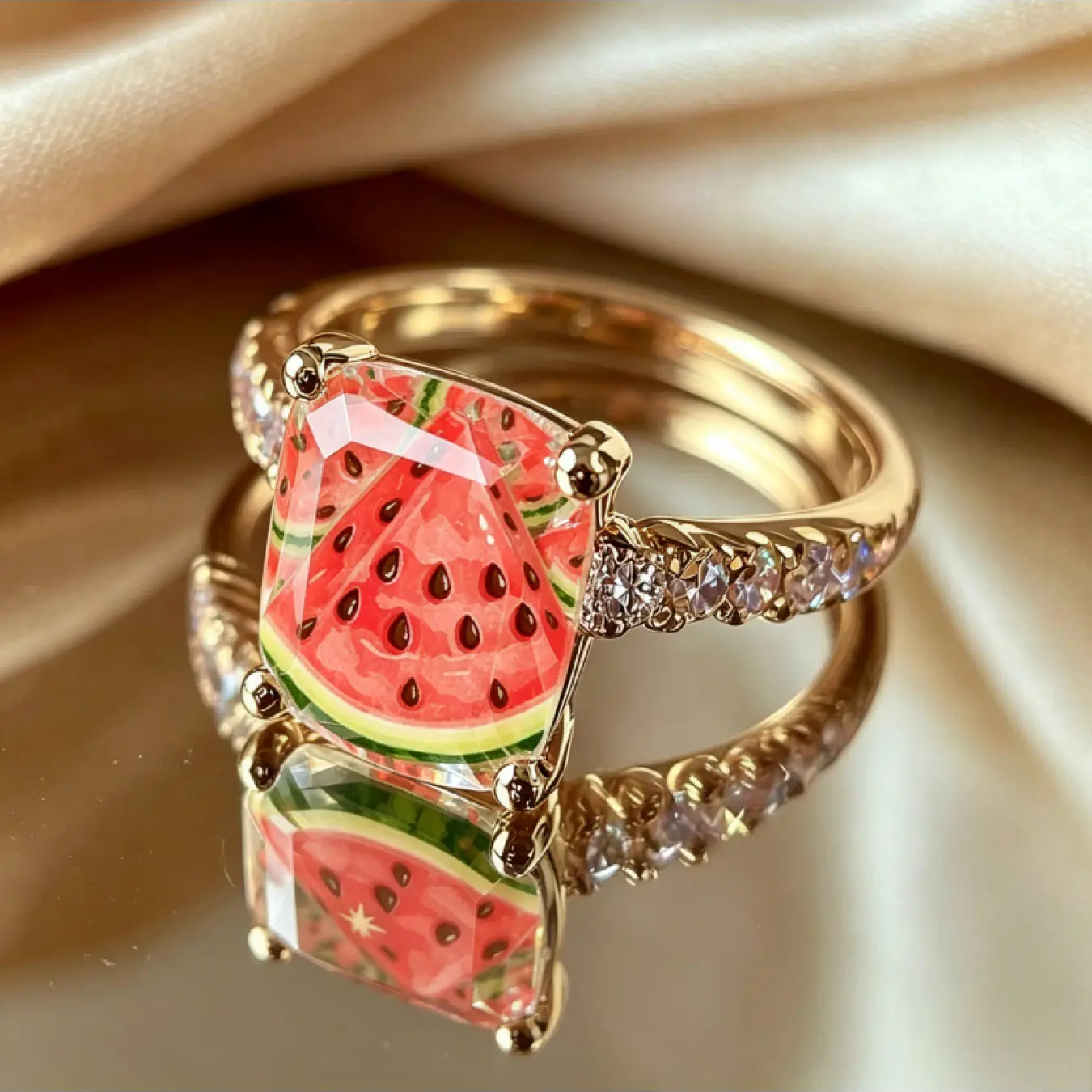 Watermelon Square Ring
