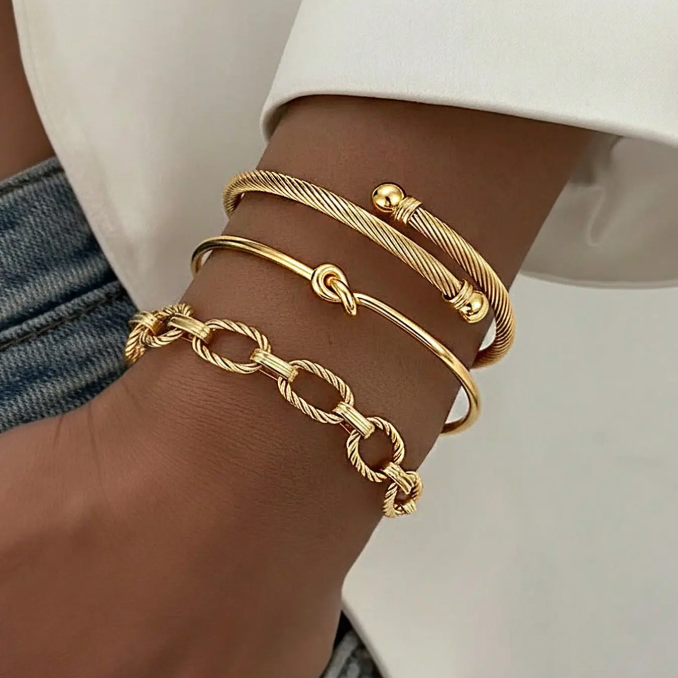 3pc Twisted Rope Bracelet Set