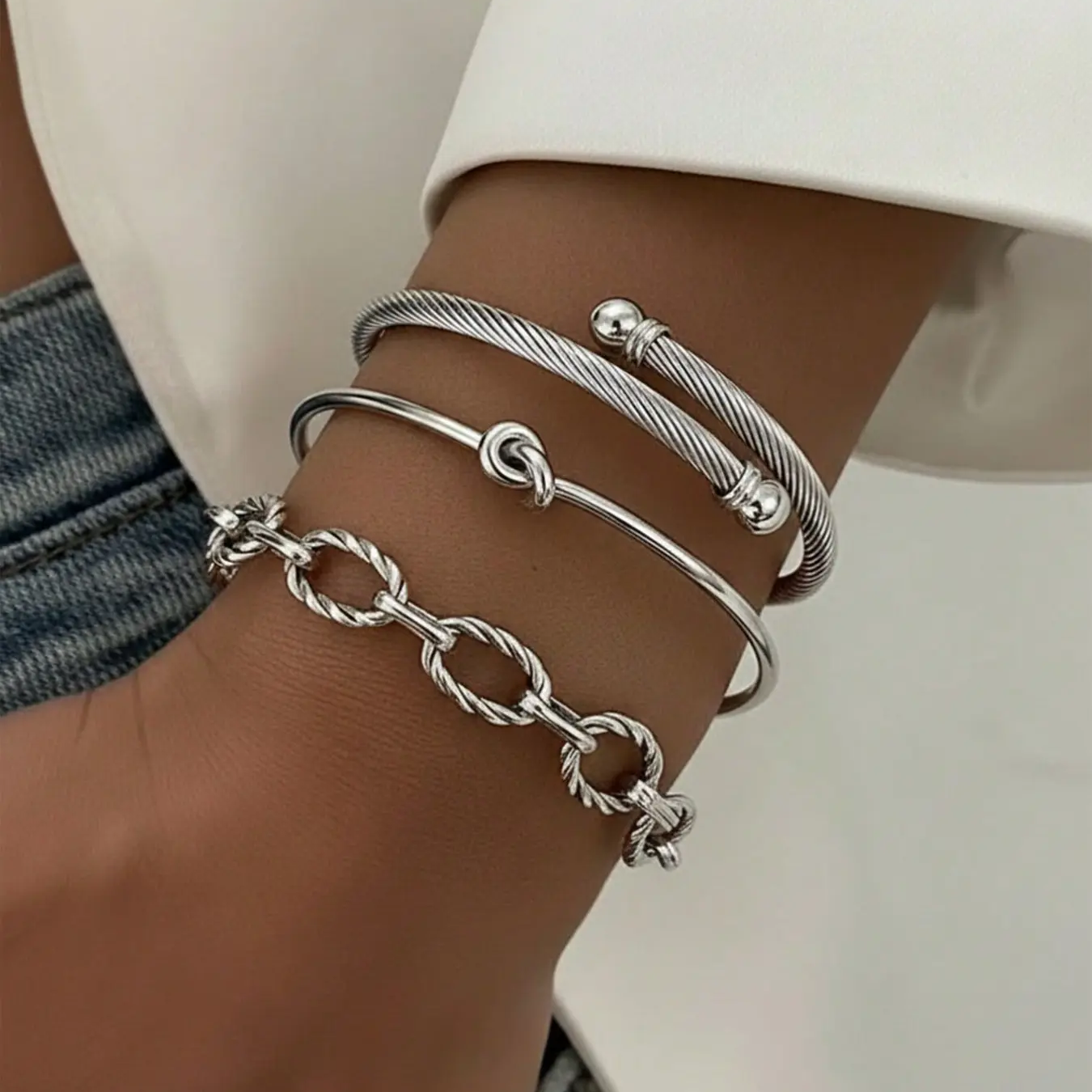 3pc Twisted Rope Bracelet Set