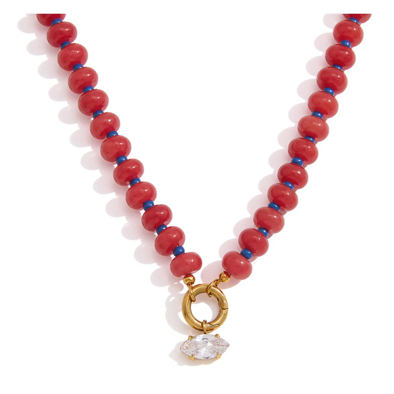 Natural Stone Zircon Pendant Necklace