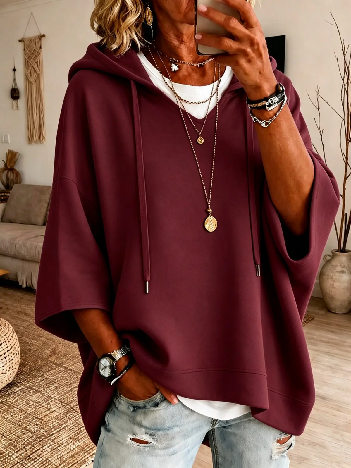 Oversized Drawstring Hoodie