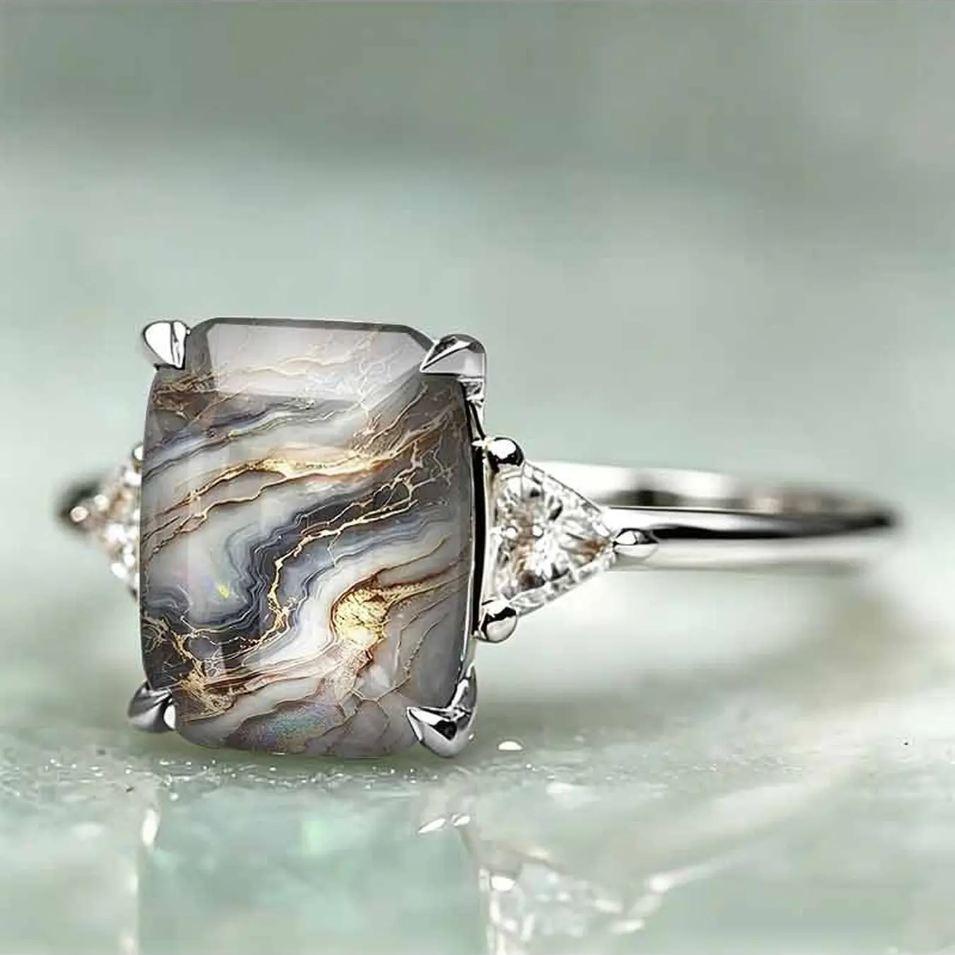 Flowing Water Statement Ring