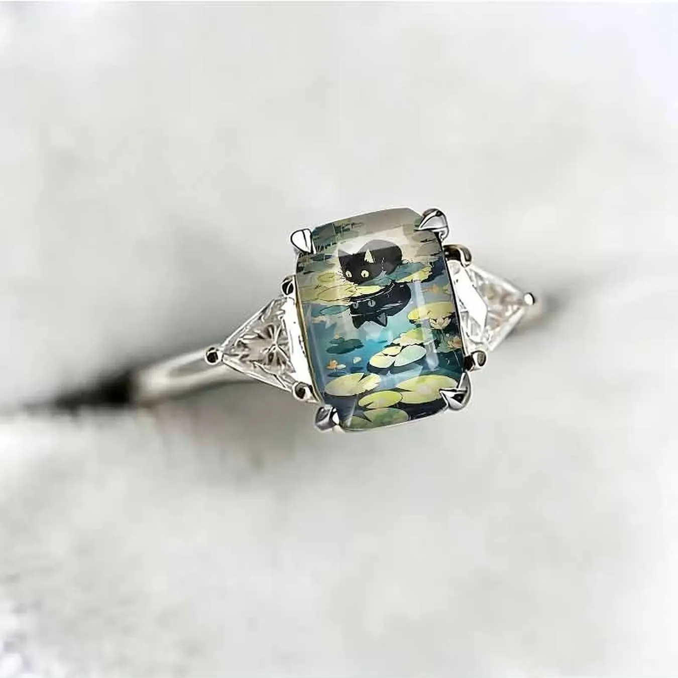 Pond Cat Statement Ring