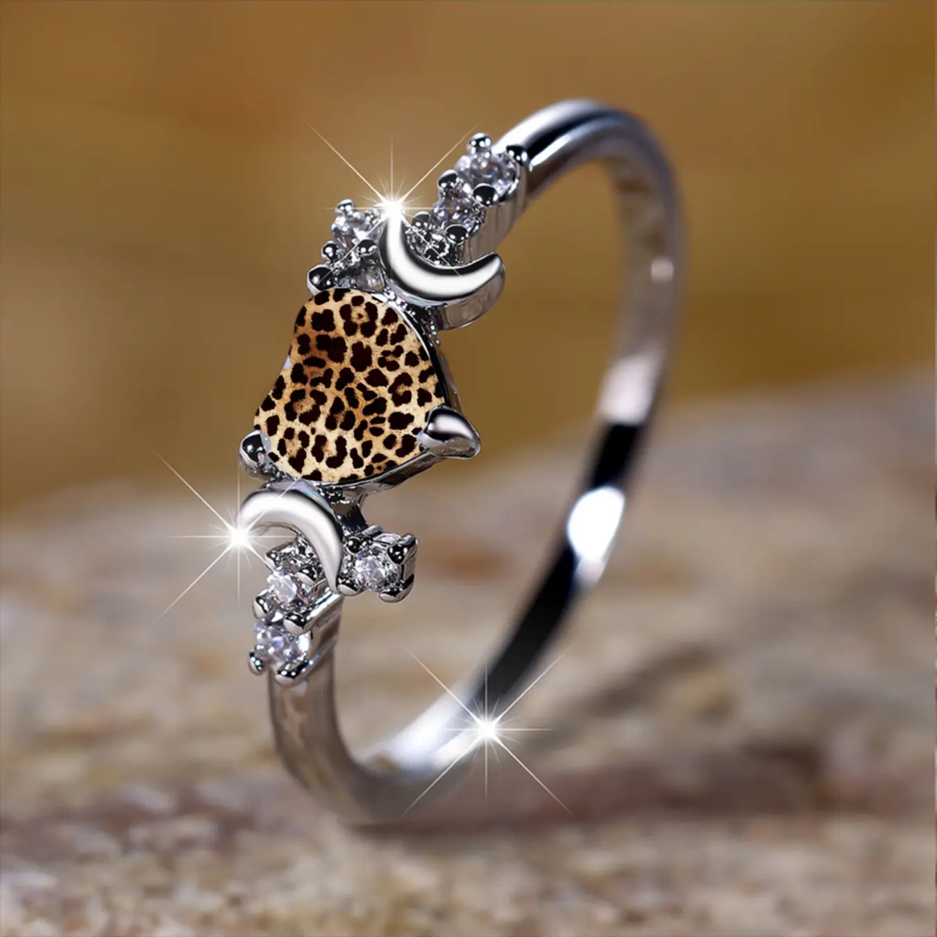 Crescent Leopard Ring