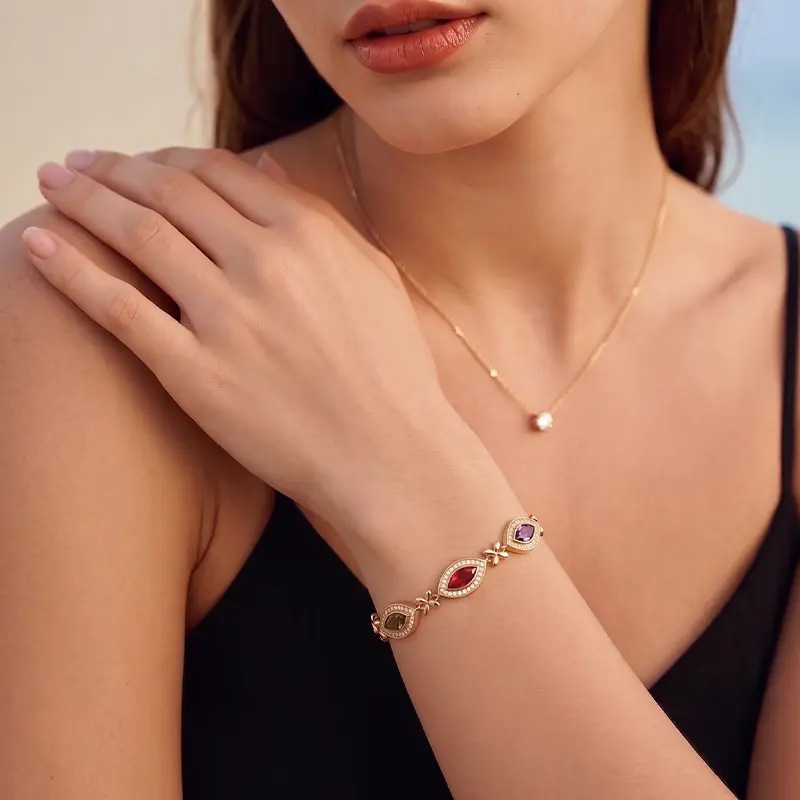 Floral Gemstone Bracelet