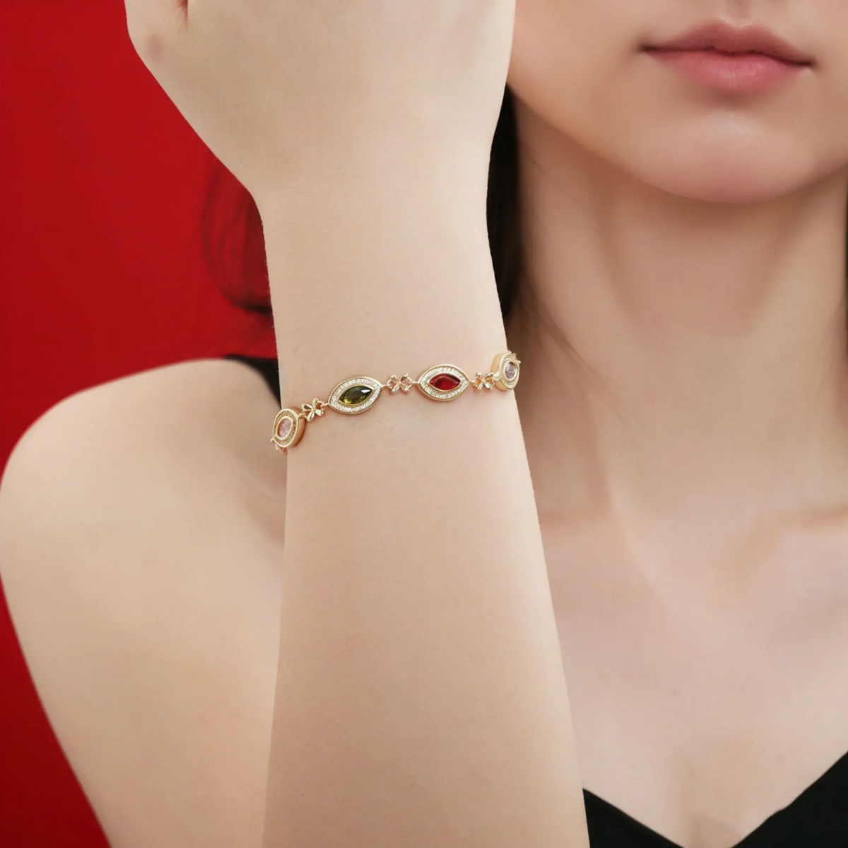 Floral Gemstone Bracelet