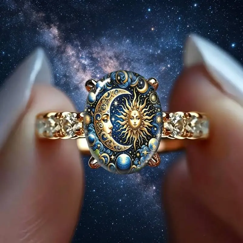 Celestial Oval Ring