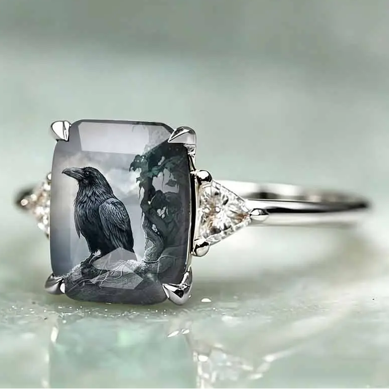 Black Raven Statement Ring