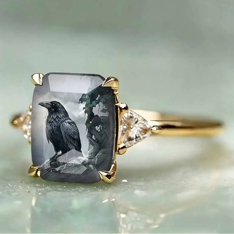 Black Raven Statement Ring