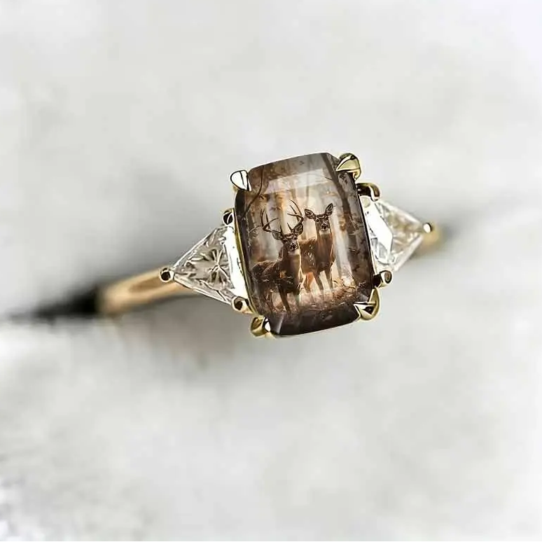 Deer Forest Statement Ring