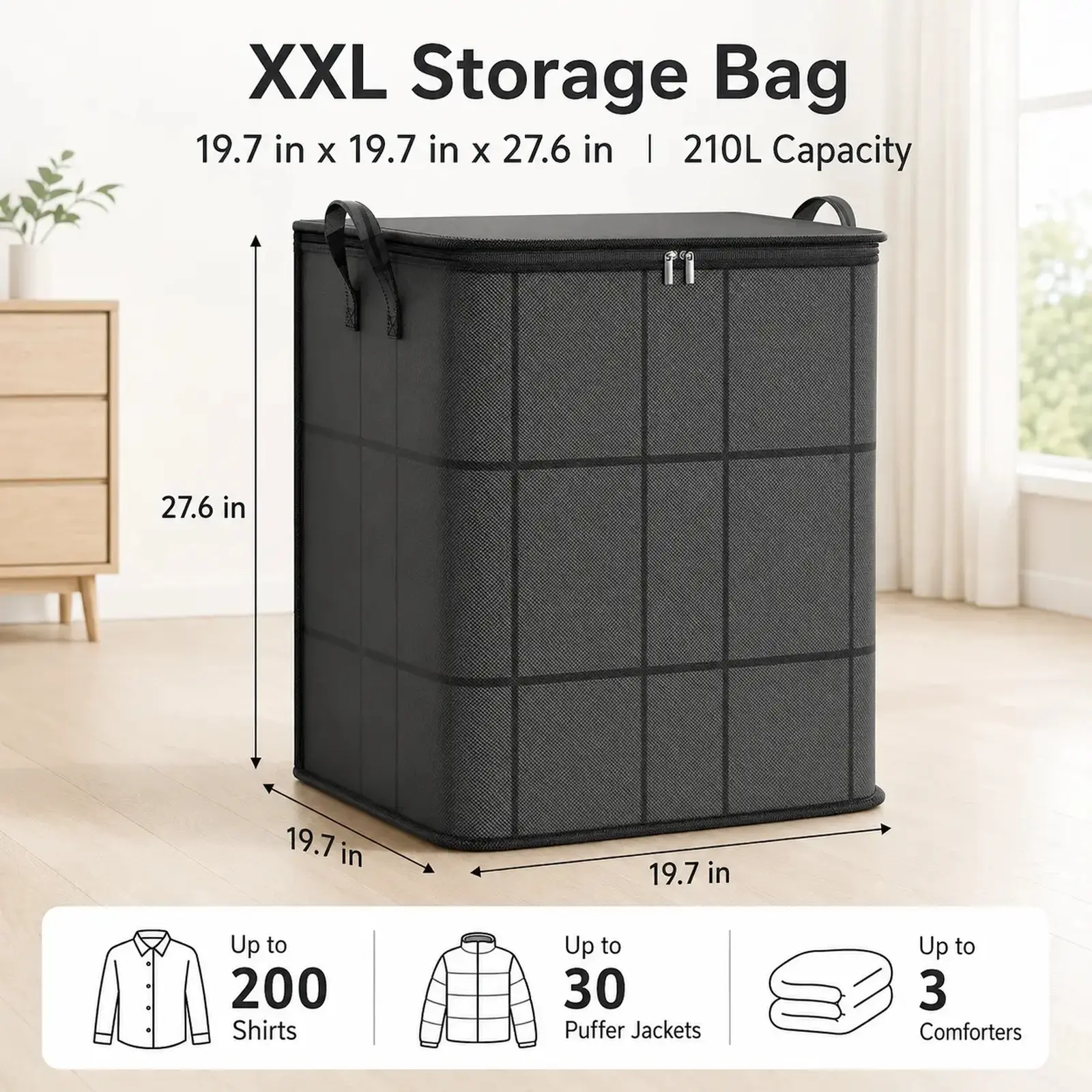 Spacious Fabric Storage Bin