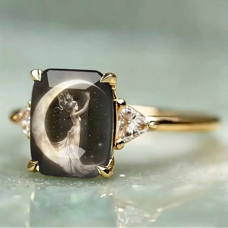Moon Goddess Statement Ring