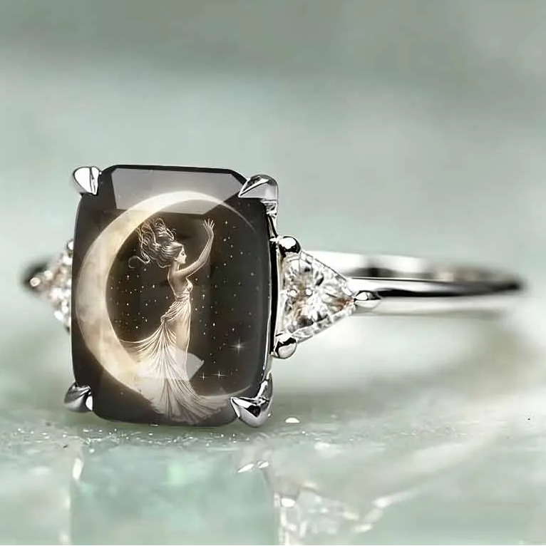 Moon Goddess Statement Ring