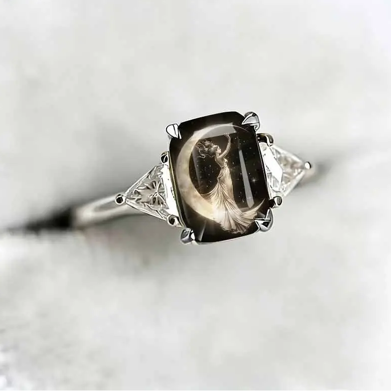 Moon Goddess Statement Ring