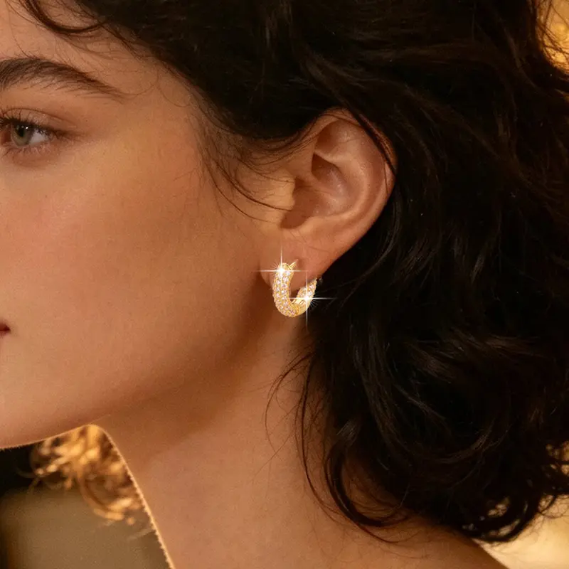 Exquisite Zirconia Huggie Earrings