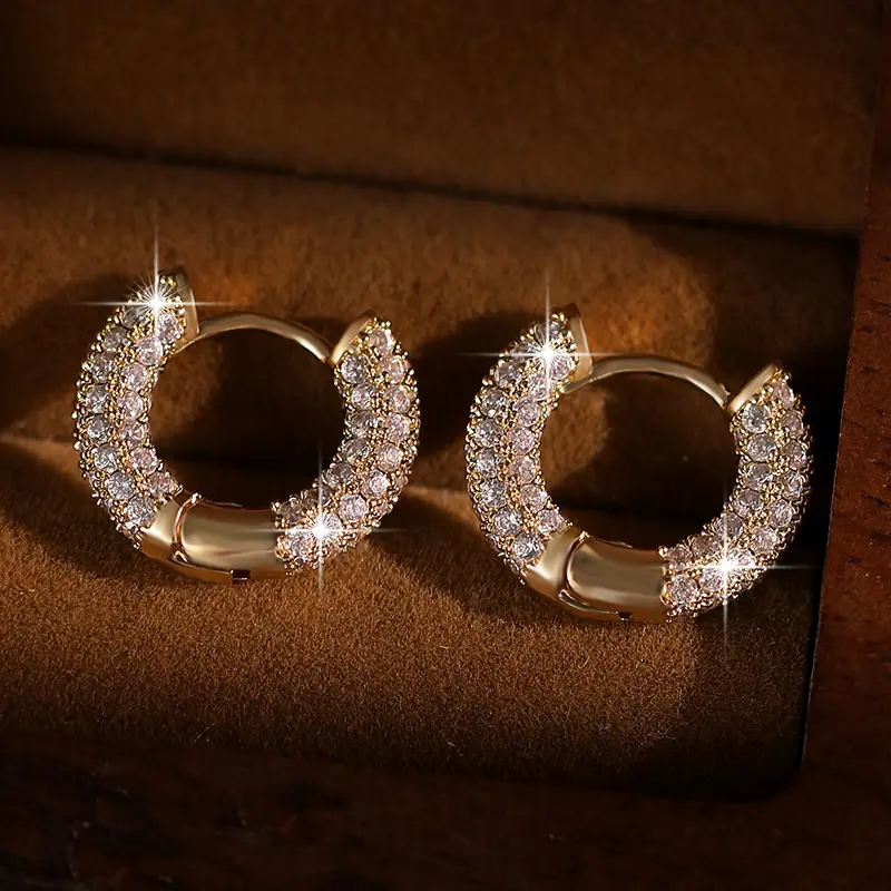 Exquisite Zirconia Huggie Earrings