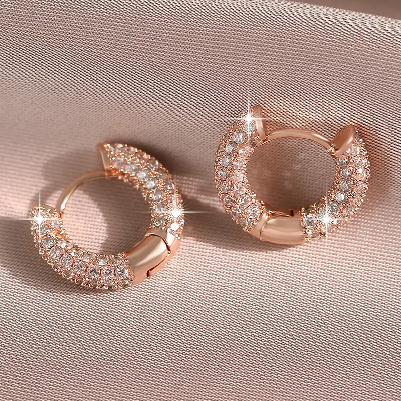 Exquisite Zirconia Huggie Earrings