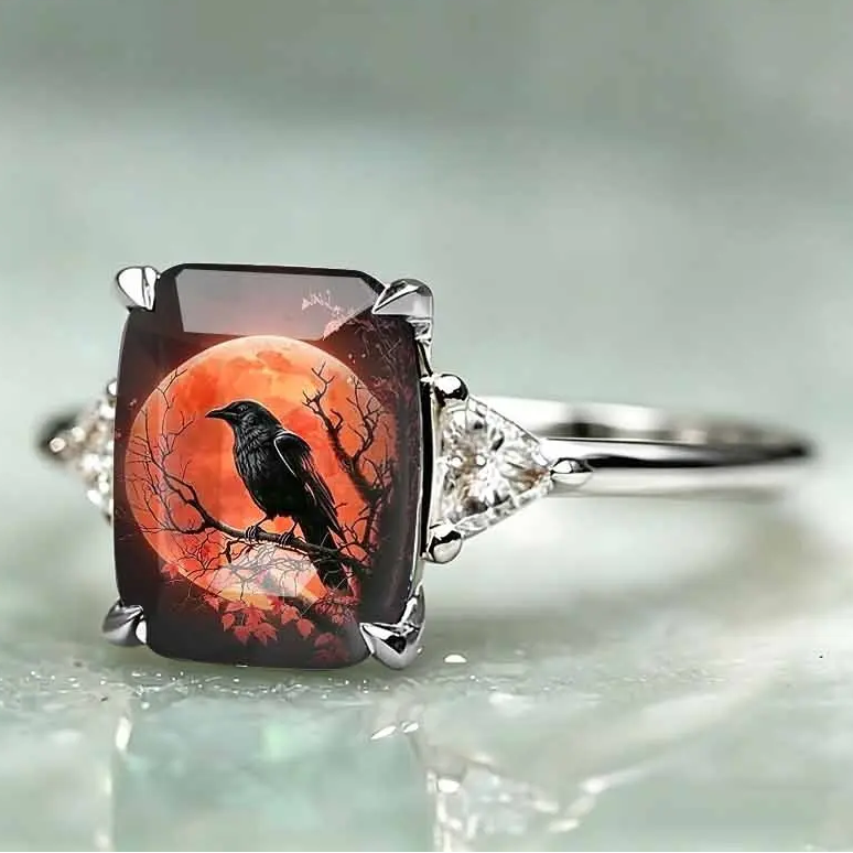 Raven Moon Statement Ring