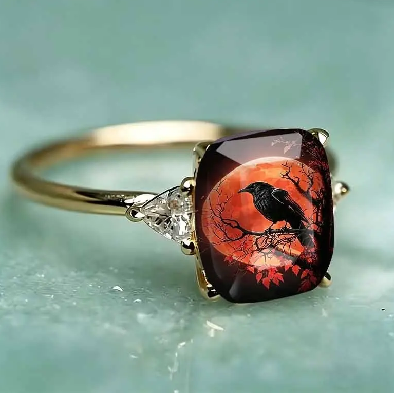 Raven Moon Statement Ring