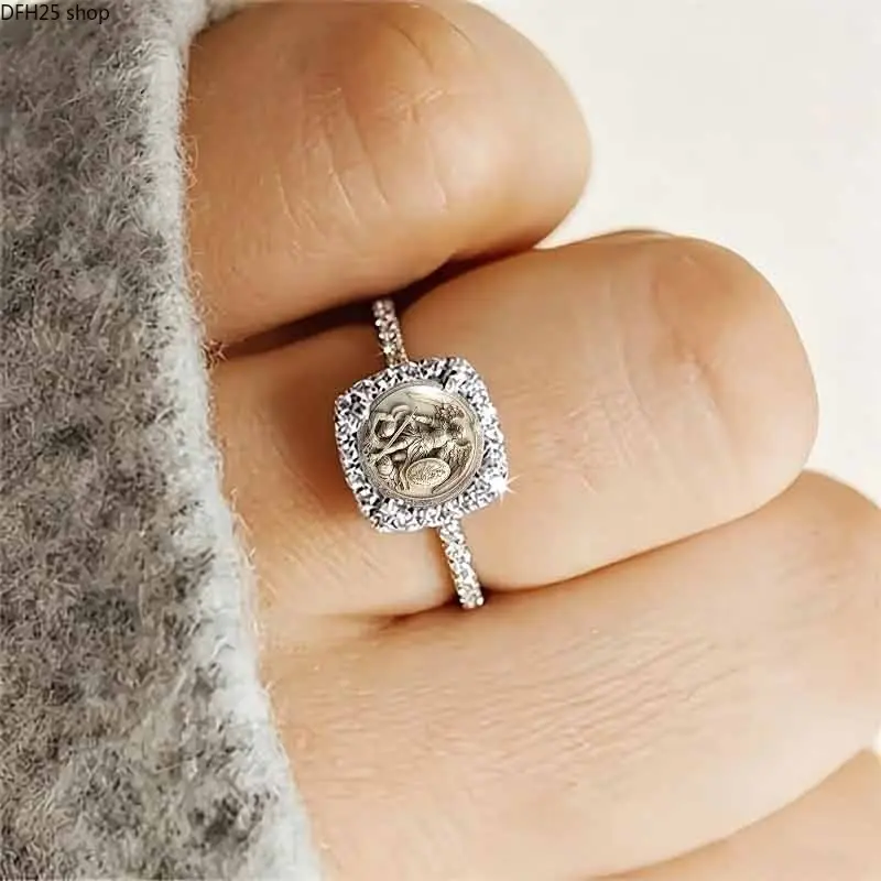 Saint Michael Archangel Pave Ring