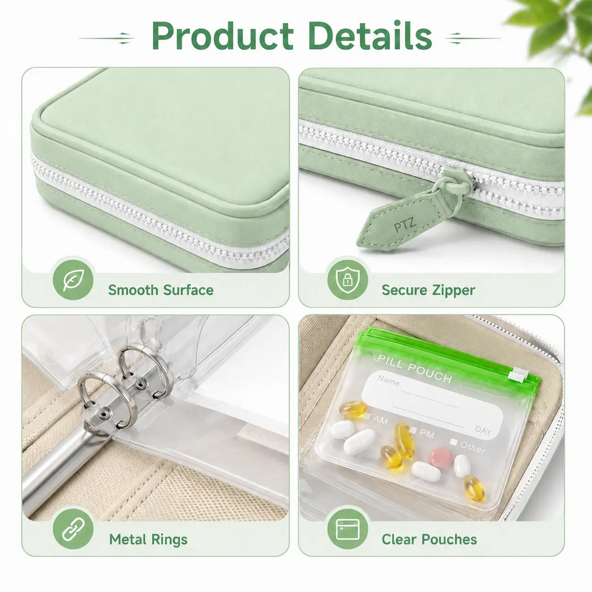 14 Pouch Portable Pill Organizer