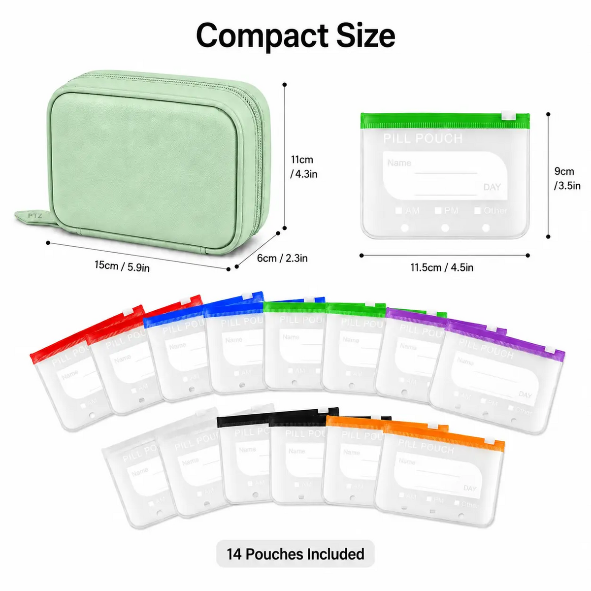 14 Pouch Portable Pill Organizer
