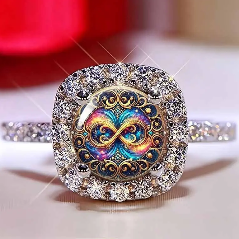 Infinity Symbol Pave Ring