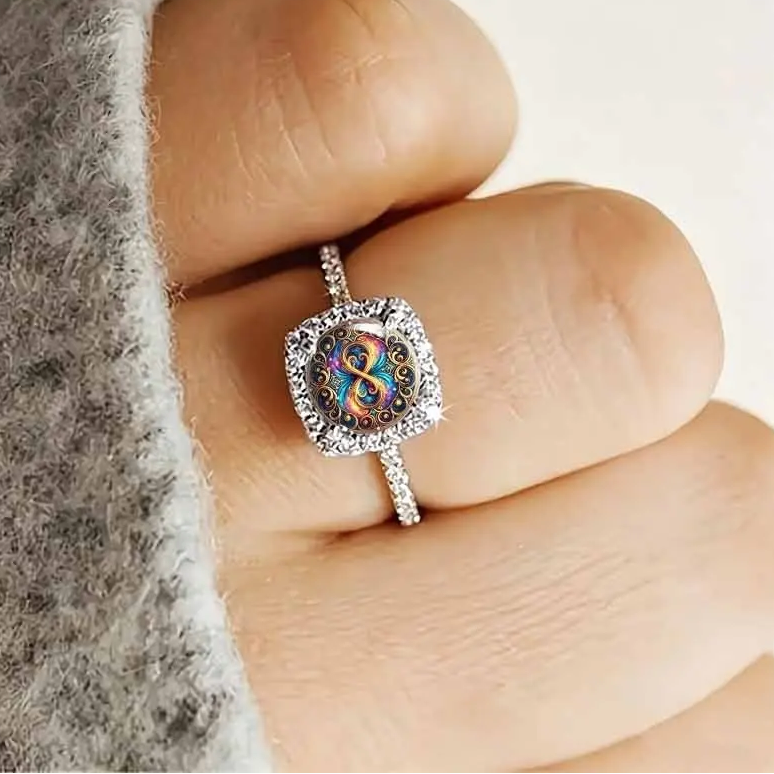 Infinity Symbol Pave Ring