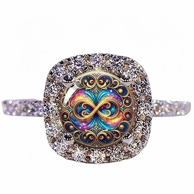 Infinity Symbol Pave Ring