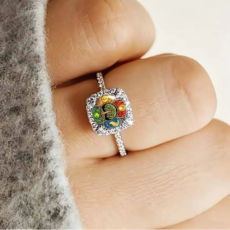 Tree Of Life Four Elements Pave Ring