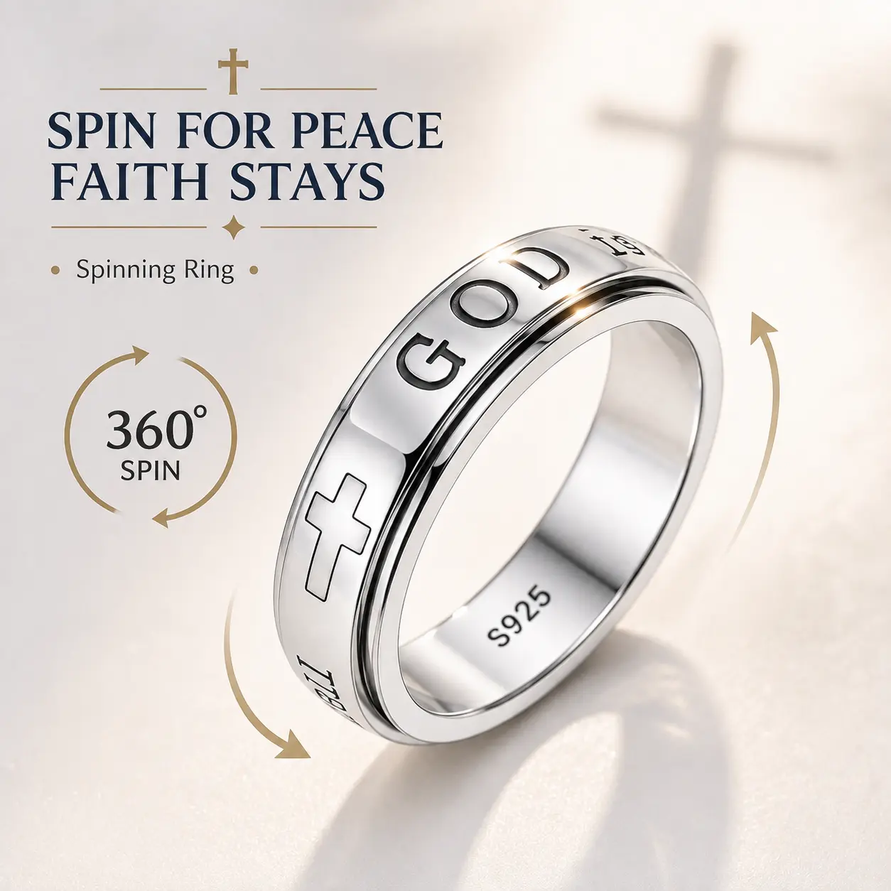 God Is Faith Cross Ring