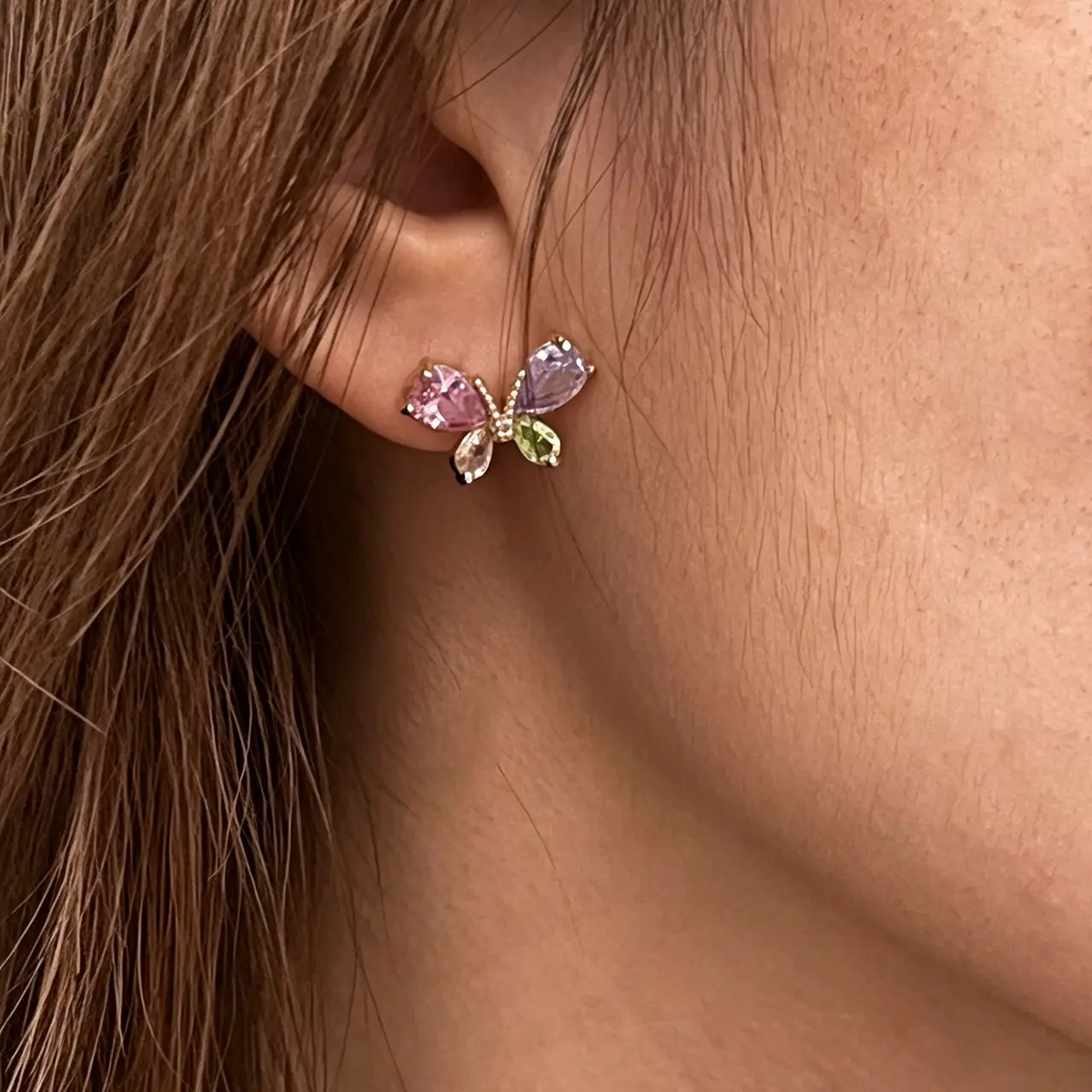 Colorful Bow Stud Earrings and Necklace