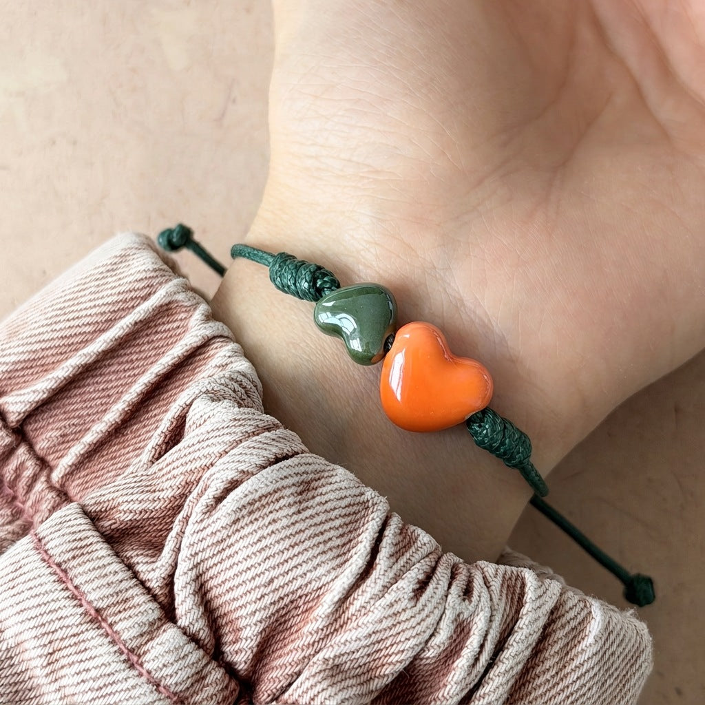 Dual Heart Ceramic Bracelet